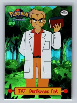 1999 Topps Pokemon TV Animation Rainbow Holo Foil Puzzle #TV7 Professor Oak NM+ - Image 1