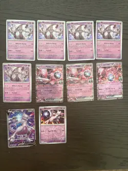 Pokemon TCG Mewtwo & Mew GX Mewtwo Card Lot 10 Cards Holo - Image 1