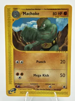 Pokemon Machoke 85/165 Expedition Base Set Uncommon Regular Trading Card LP - Image 1