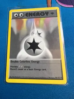 Double Colorless Energy #96/102 1st Ed Shadowless Base Pokemon TCG Card LP WOTC - Image 1