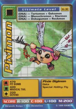 Piximon St-30, Ultimate Level - 1999 Bandai Digimon Card - Akiyoshi Hongo - Image 1