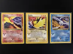 2000 Pokemon Movie Promo Cards Black Star Moltres Articuno Zapdos 21 22 23 LP - Image 1