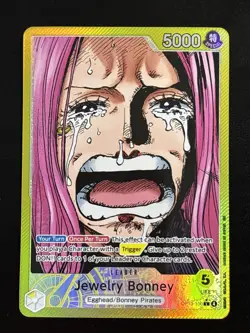 Bandai One Piece Card Game Jewelry Bonney OP13-100 Leader Alt Art Foil A - Image 1