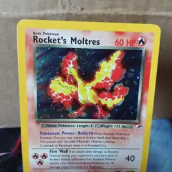 Pokemon TCG Rockets Moltres Holo Rare Card 12/132 Gym Heroes MP - Image 2