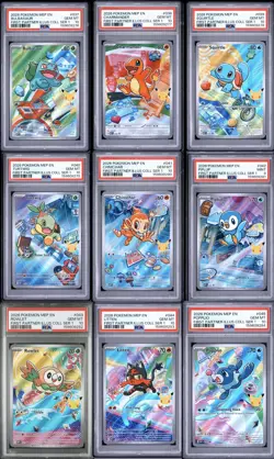 Pokemon First Partner Illustration Collection Complete Sequential PSA Set 9 Card - Image 1