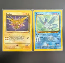 Pokemon TCG Base Set Wizards 2-Card Lot Zapdos Articuno 30/62 17/62 - Image 1