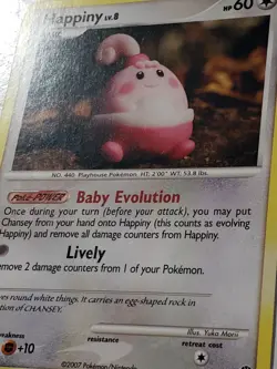 Happiny 52/123 VLP - Yuka Morii Clay Art - Mysterious Treasures Pokemon Card - Image 2