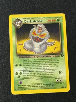 Dark Arbok Card 19/82 Non-Holo Rare, Team Rocket Series Pokemon Nintendo TCG LP - Image 1