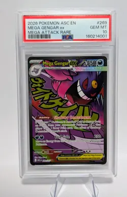 2026 POKEMON ASC EN-ASCENDED HEROES MEGA ATTACK RARE #269 MEGA GENGAR EX PSA 10 - Image 1