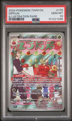 2024 POKEMON TWM EN-TWILIGHT MASQUERADE ILLUSTRATION RARE #170 DIPPLIN PSA 10 - Image 1