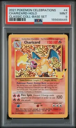 2021 POKEMON CELEBRATIONS CLASSIC COLLECTION #4 CHARIZARD-HOLO PSA 9 - Image 1
