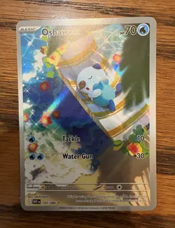 The Pokemon Company Oshawott 105/086 Sv White Flare Illustration Rare Holo ENG - Image 1