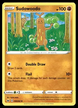Sudowoodo 100/202 Pokemon Card Sword & Shield Uncommon 100 HP Lightly Played IK - Image 1