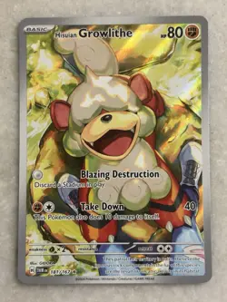 Pokemon TCG Hisuian Growlithe 181/167 Sv06 Twilight Masquerade IR Holo EN - Image 1