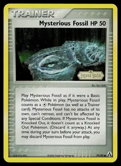 Pokemon Card - Mysterious Fossil Legend Maker 79/92 Reverse Holo Common Stamped - Image 1