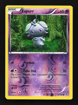 Espurr 42/106 MP Flashfire English Pokemon Card TCG - Image 1