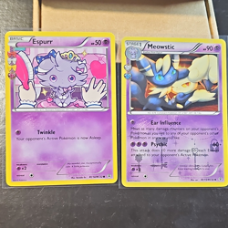 Pokemon TCG Espurr + Meowstic Holo 2-Card Lot Radiant Collection RC14/RC32 - Image 1