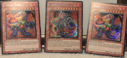 Konami Yu-Gi-Oh! 1st Ed Foil Lot 3 Jurrac Titano HA03 & Tyrannus HA02 - Image 1