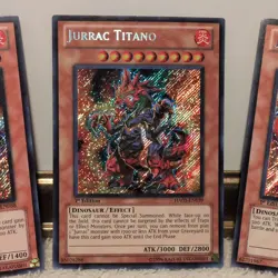 Konami Yu-Gi-Oh! 1st Ed Foil Lot 3 Jurrac Titano HA03 & Tyrannus HA02 - Image 3