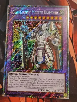 In Hand YUGIOH x1 RA04-EN178 GEM-KNIGHT MASTER DIAMOND PLATINUM SECRET RARE 1st - Image 1