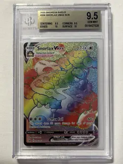 Pokemon Snorlax VMAX Secret 206/202 Sword & Shield Base Set BGS 9.5 GEM MINT - Image 1