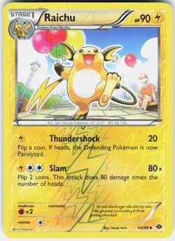Raichu 40/99 Uncommon Next Destinies Pokemon Reverse Holo Lightly Played - Image 1