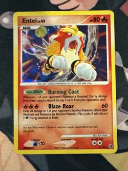 Entei 4/132 Secret Wonders Cracked Ice Holo Pokemon 2007 HP - Image 1