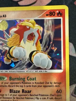 Entei 4/132 Secret Wonders Cracked Ice Holo Pokemon 2007 HP - Image 3