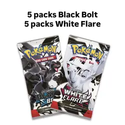 Brand New Sealed Pokemon TCG 10x Packs Lot: 5 Black Bolt & 5 White Flare - Image 1