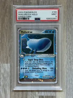 2003 Pokemon EX Sandstorm Wailord ex #100 PSA 9 Mint - Image 1