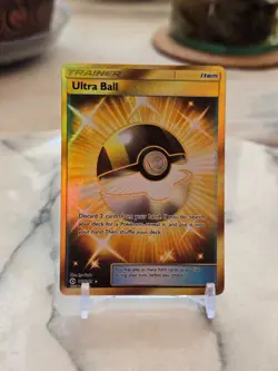 Pokemon TCG Ultra Ball (Secret) 161/149 SM Base Set Holo Full Art LP - Image 1