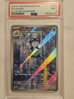 2023 POKEMON MEW EN-151 ILLUSTRATION RARE #176 POLIWHIRL PSA 9 - Image 1