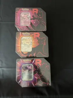 Pokemon Cards Team rocket Tins Lot of 3 all artworks - Image 1