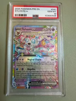 Sylveon Ex 2025 Pokemon Pre En-Prismatic Evolutions #041/131 PSA 10 - Image 1