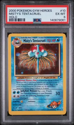 2000 POKEMON GYM HEROES HOLO #10 MISTY'S TENTACRUEL PSA 6 - Image 1
