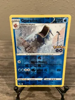 Pokemon Card 022/078 Gyarados - Pokemon GO - Rare - Reverse Holo - NM!! - Image 1