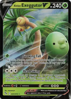 Alolan Exeggutor V 005/078 Holo V Rare Pokemon GO Pokemon Lightly Played - Image 1