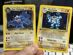 Dark Machamp 10/82 Team Rocket 2000 8/102 Base Vintage Pokemon Card Lot WOTC - Image 1