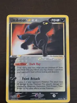 2007 Pokemon UMBREON GOLD STAR 17/17 Pop Series 5 - Image 1