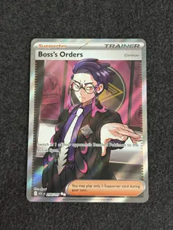 Pokemon Ascended Heroes Boss's Orders 256/217 Full Art Trainer Holo EN NM - Image 1