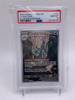 2025 POKEMON MEG EN-MEGA EVOLUTION ILLUSTRATION RARE #141 CLAWITZER PSA 10 - Image 1