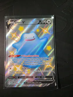 Pokemon TCG Ditto V Shining Fates Sv118/Sv122 Holo Shiny Holo Rare - Image 1