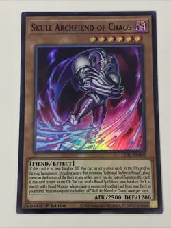 Yugioh Skull Archfiend of Chaos - 1st Edition Super Rare NM - Free Holo Card - A - Image 1