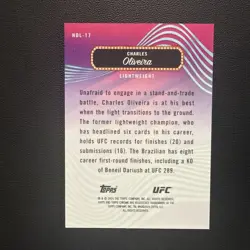2024 Topps Finest UFC-Headliners Charles Oliveira #HDL-17 Tangerine Refractor/75 - Image 2