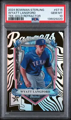 2024 BOWMAN STERLING STERLING TEK GOLD REFRACTOR WYATT LANGFORD 47/50 PSA 10 - Image 1
