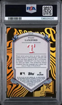 2024 BOWMAN STERLING STERLING TEK GOLD REFRACTOR WYATT LANGFORD 47/50 PSA 10 - Image 2