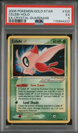 2006 POKEMON EX CRYSTAL GUARDIANS GOLD STAR #100 CELEBI-HOLO PSA 4 - 🌀 SWIRL - Image 1