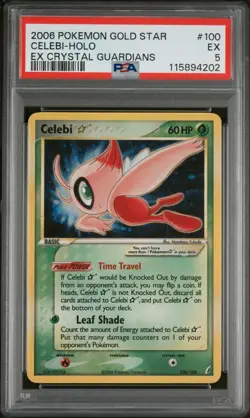 2006 POKEMON EX CRYSTAL GUARDIANS GOLD STAR #100 CELEBI-HOLO PSA 4 - 🌀 SWIRL - Image 2