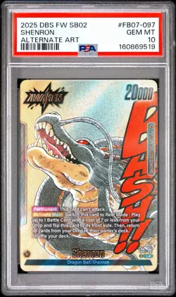 Dragon Ball Fusion World FB07-097 Shenron Gold L* Alternate Alt Art PSA 10 Manga - Image 2