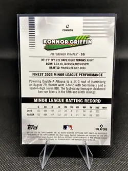 2026 Topps Finest #6 Konnor Griffin Common RC Pittsburgh Pirates - Image 2